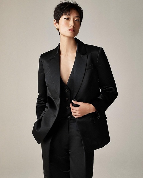 Christopher John Rogers X J.Crew relaxed blazer in duchesse satin