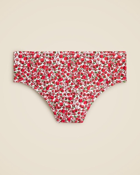 High-rise full-coverage bikini bottom in Liberty® Eliza's Red fabric