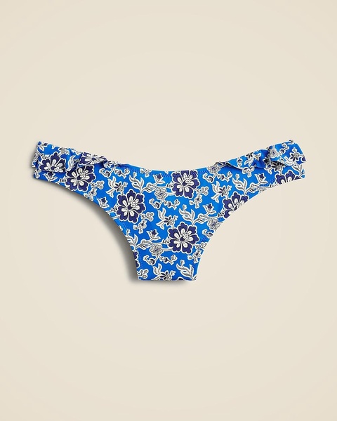 Ruffle bikini bottom in cobalt floral