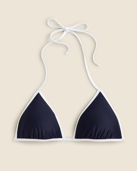 String bikini top with contrast trim