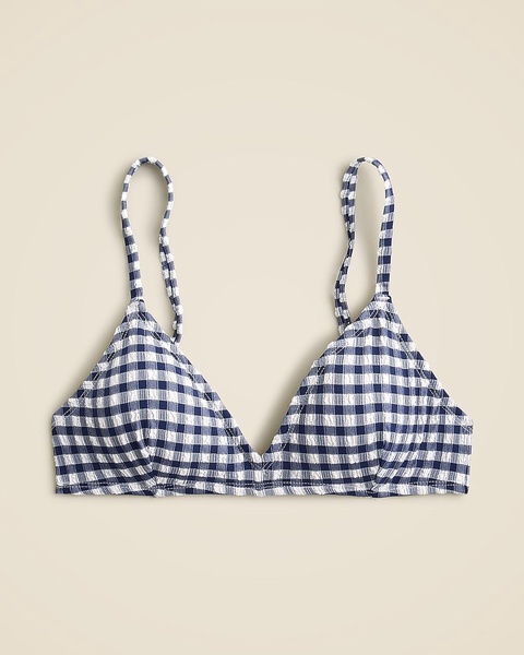 French bikini top in gingham