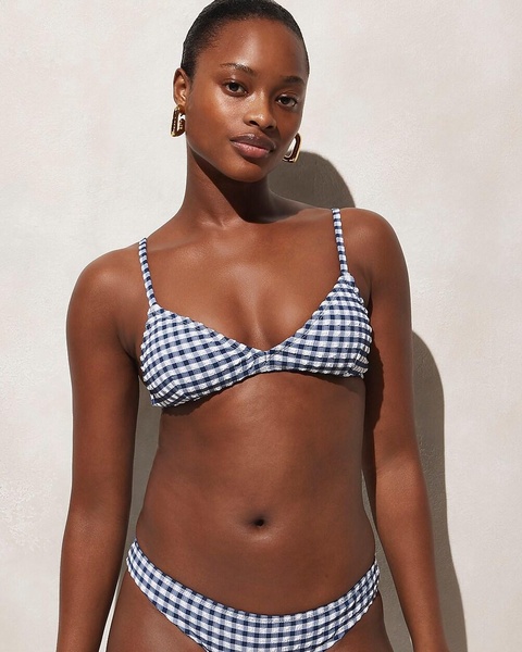 French bikini top in gingham