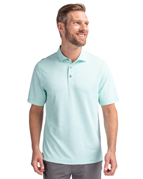 Big & Tall Virtue Eco Pique Botanical Print Recycled Polo Shirt