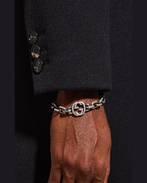 Men's Sterling Silver Interlocking G Link Bracelet