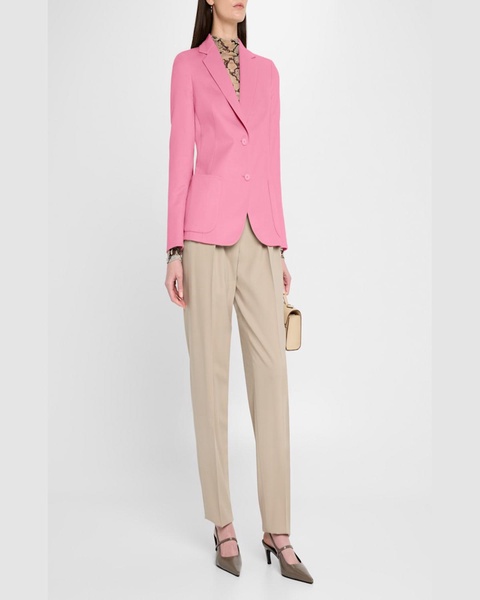 Saigon Single-Breasted Linen-Silk Jacket