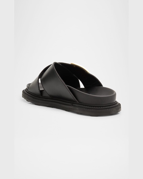Men's Calfskin Leather Slide Sandals