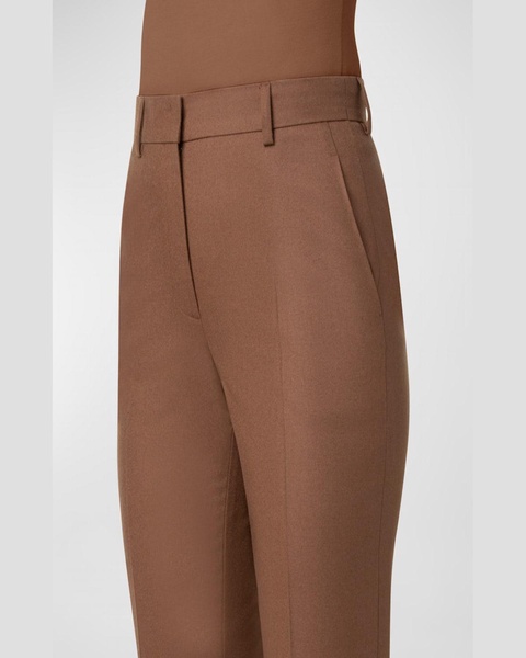 Flavin Stretch Wool Flannel Conical-Leg Ankle Pants