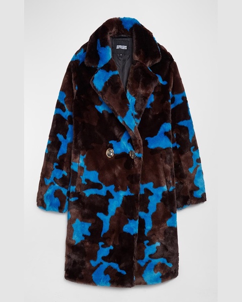 Jahaira Faux Fur Camo Coat 