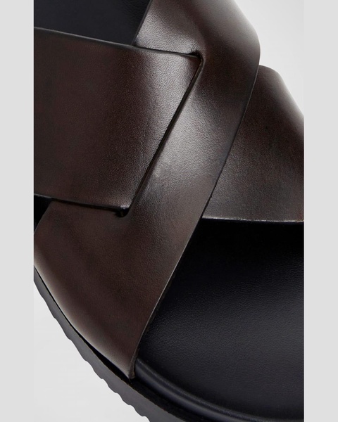 Men's Bologna Leather Crisscross Slide Sandals