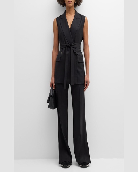 Belted Double-Breasted Seasonless Wool Vest