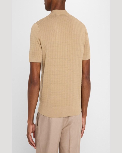 Men's Grid Jacquard Knit Polo