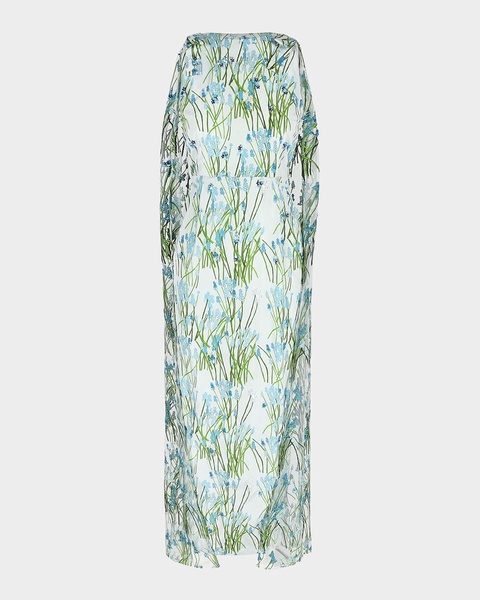 Charlene Sequin Embroidered Cape Gown