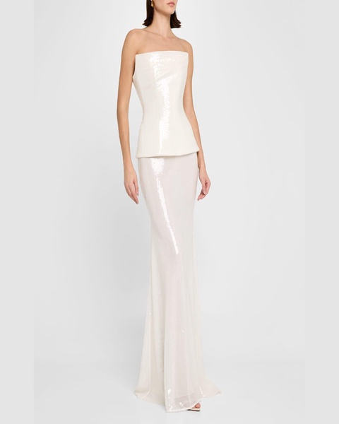 Strapless Longline Corset Sequin Gown