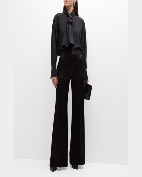 Dylan High-Rise Wide-Leg Satin Pants 