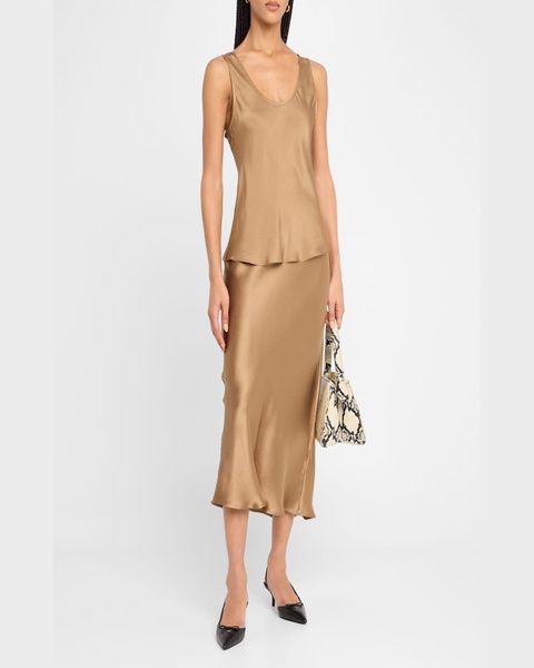 Lea Silk Scoop-Neck Tank Top 