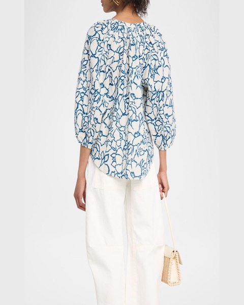 Mitte Floral-Print Linen Top