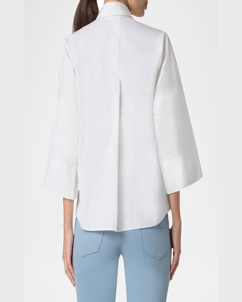 Carnation Applique Button-Down Cotton Shirt