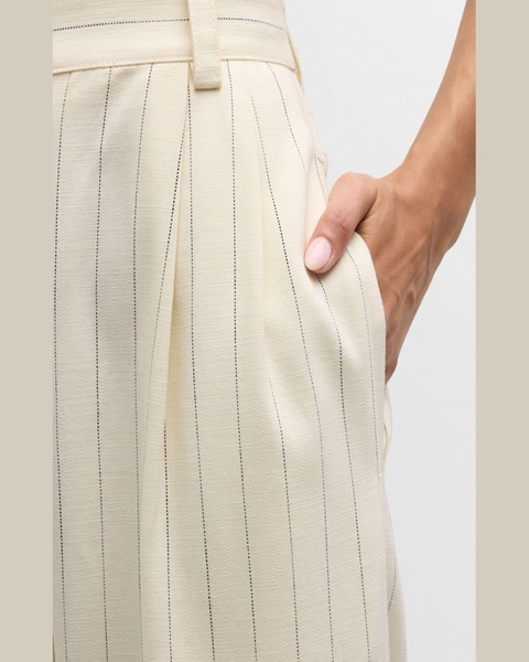 Alfie Pinstripe Wide-Leg Pants