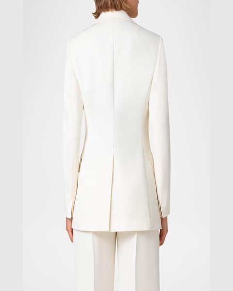 Single-Breasted Wool Gabardine Captain Blazer Jacket