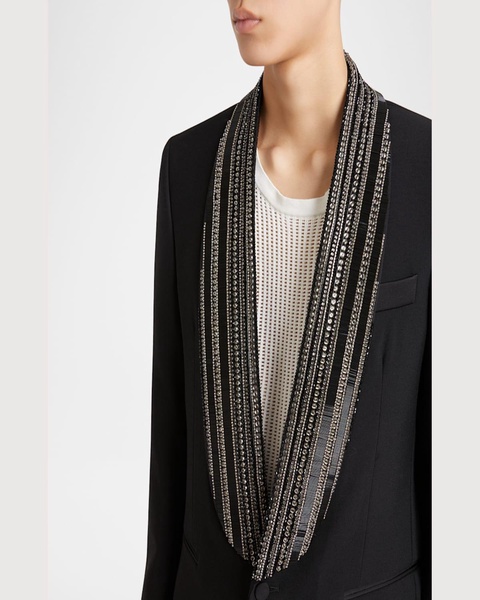 Men's Embellished Shawl Collar Blazer