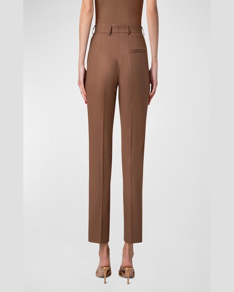 Flavin Stretch Wool Flannel Conical-Leg Ankle Pants