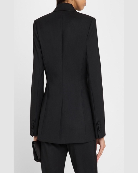 Double-Breasted Seasonless Wool Tuxedo Blazer