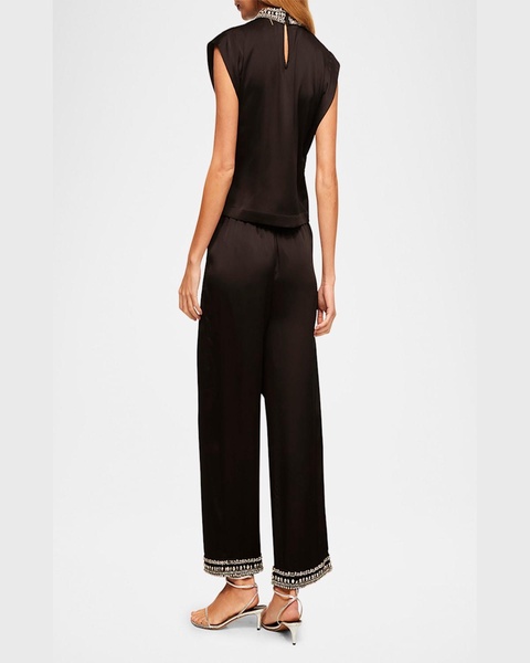 Leia Cropped Satin Pants