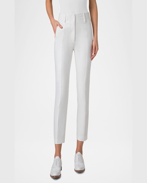 Connor Cotton-Silk Slim-Leg Ankle Pants