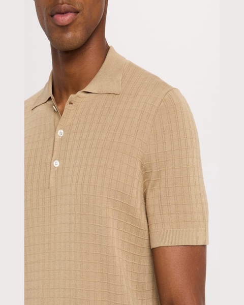 Men's Grid Jacquard Knit Polo