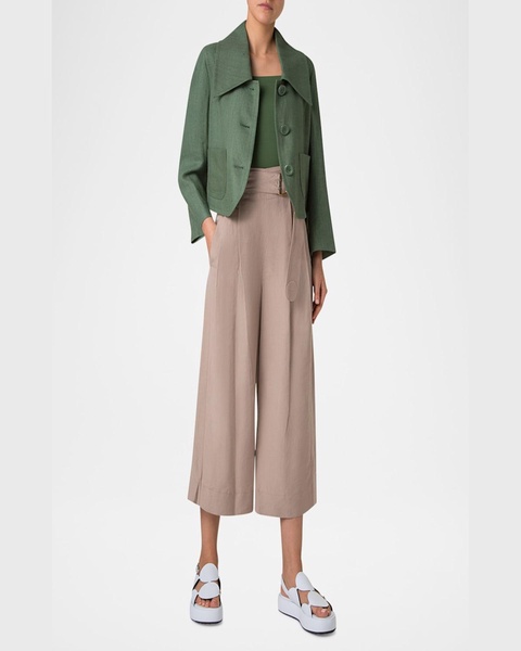  Fitted Washed Raw Linen Jacket