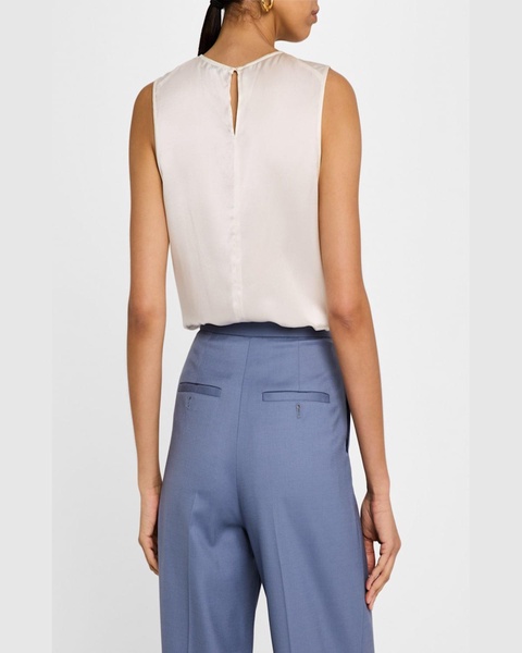 Sleeveless Silk Charmeuse Tank