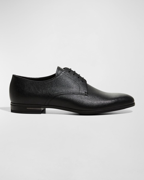 Men's Saffiano Leather Lace-Ups