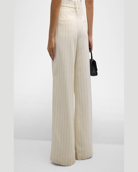 Alfie Pinstripe Wide-Leg Pants