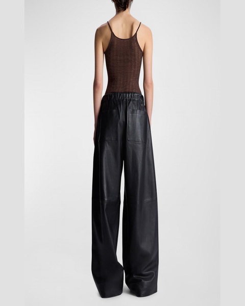 Jones Wide-Leg Leather Pants