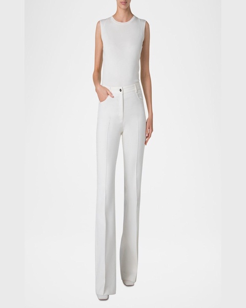 Sleeveless Fitted Silk Stretch Knit Top