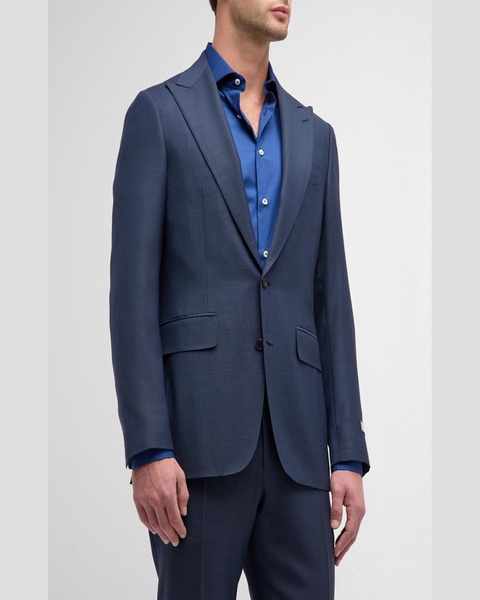 Men's Textured Super 130s Wool Suit
