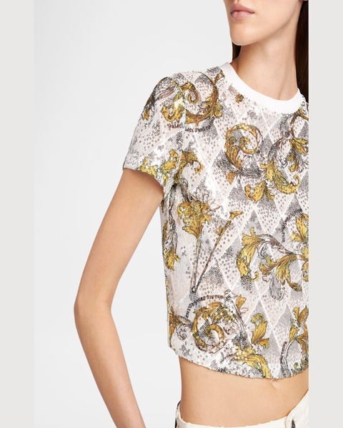 Sequined Crop T-Shirt