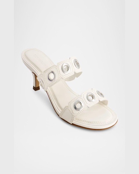 Patra Leather Dual-Band Slide Sandals