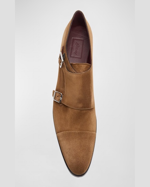 Men's York Suede Double-Monk Strap Loafers