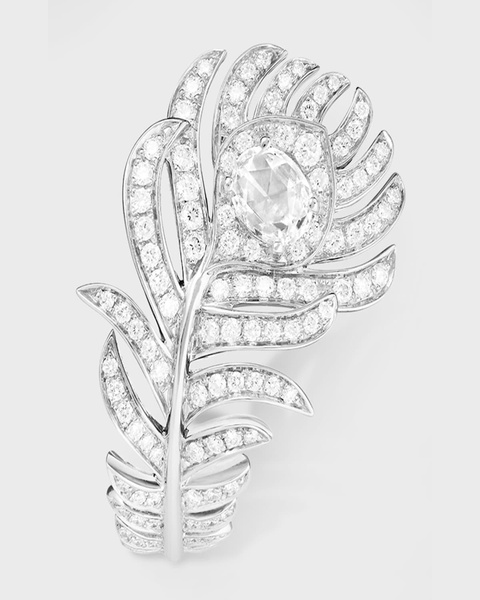 White Gold Serpent Boheme Extra-Small and Small Diamond Ring, Size 52