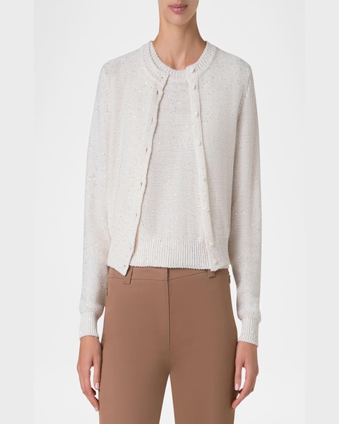 Micro Sequined Knit Cardigan