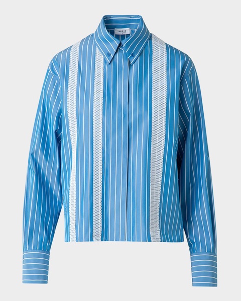 Striped Cotton Poplin Button-Down Shirt