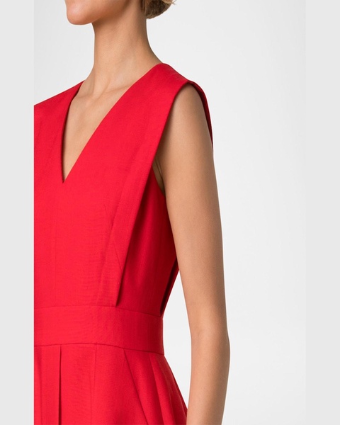 V-Neck Sleeveless Linen Dress