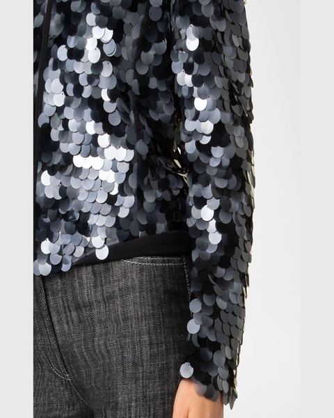 Dot Sequined Bomber Jacket
