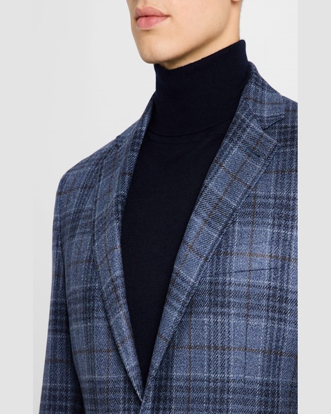 Men's Wool-Silk Check Sport Coat