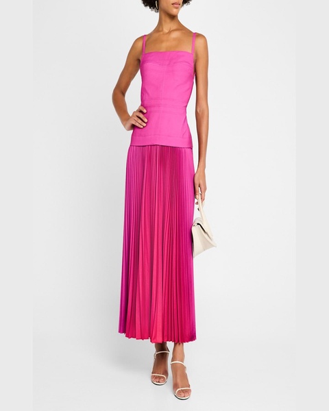 Leasgill Pleated Open-Back Dress