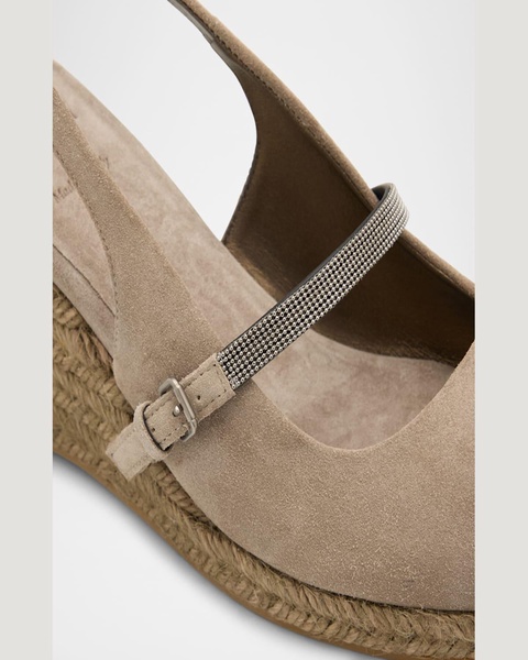 Monili Mary Jane Suede Espadrille Slingback Wedges