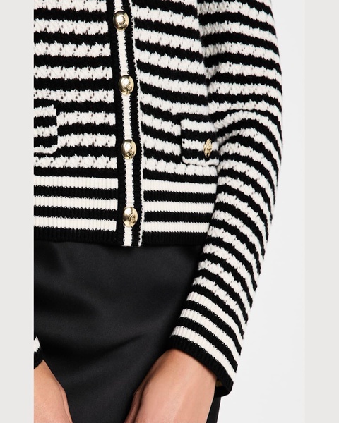 Gwen Striped Wool-Cashmere Cardigan