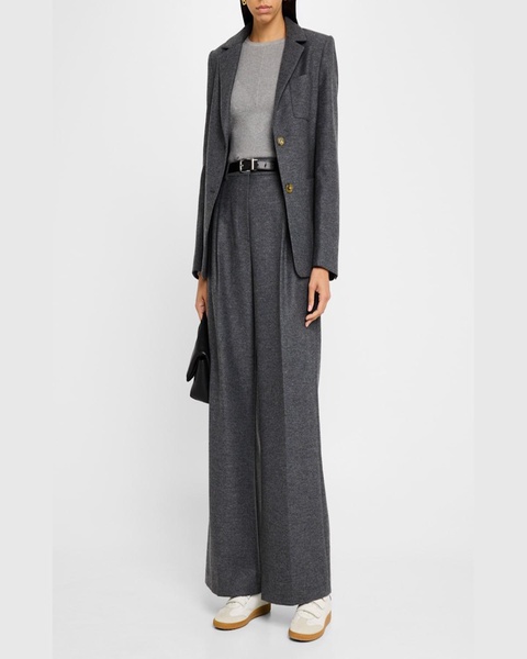 Single-Breasted Textured Wool Weekend Blazer