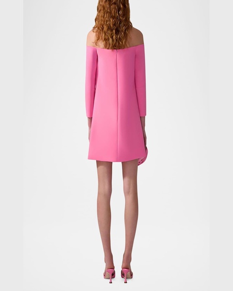 Off-The-Shoulder 3/4-Sleeve Mini Dress